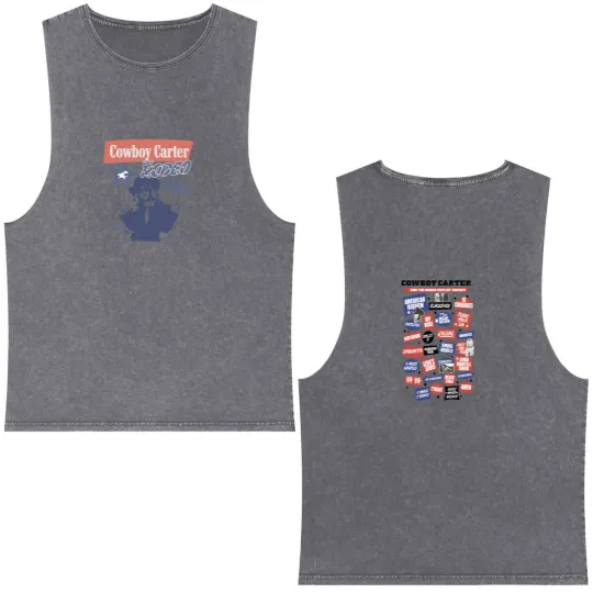 Discover Beyonce Cowboy Carter  Color Double Sided Mineral Wash Tank Tops