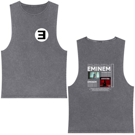 Discover Eminem The Marshall Mathers LP Graphic Double Sided Mineral Wash Tank Tops Men Women