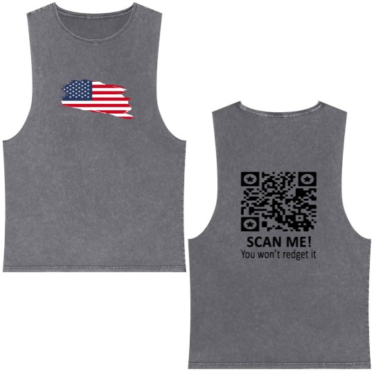 Discover Trump Qr Double Sided Mineral Wash Tank Tops, Viral Trump Dance Ymca Qr Code
