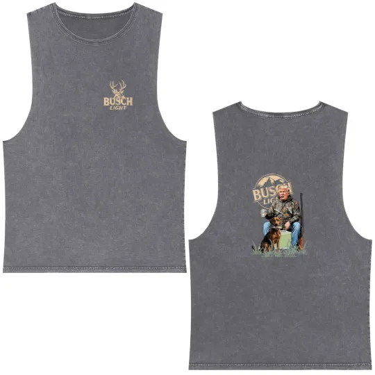 Discover Donald Trump/Light Beer Comfort Colors Double Sided Mineral Wash Tank Tops