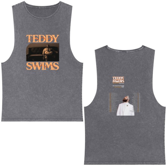 Discover Teddy Swims Tour 2025 Double Sided Mineral Wash Tank Tops, Teddy Swims 2025 Concert Double Sided Mineral Wash Tank Tops