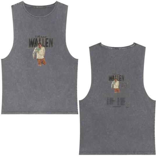Discover Wallen Western I'm the Problem Tour 2025 Double Sided Double Sided Mineral Wash Tank Tops, Fans Gift