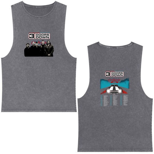 Discover 3 Doors Down Tour 2024 2025 Double Sided Mineral Wash Tank Tops