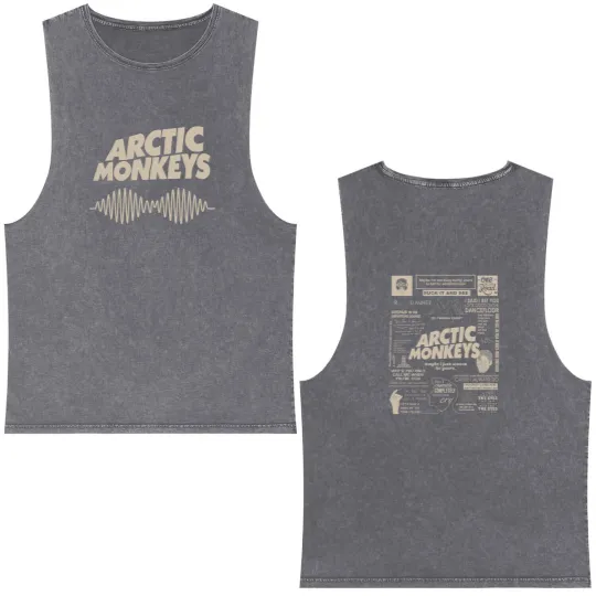 Discover Arctic Monkeys Music Album Graphic Double Sided Mineral Wash Tank Tops