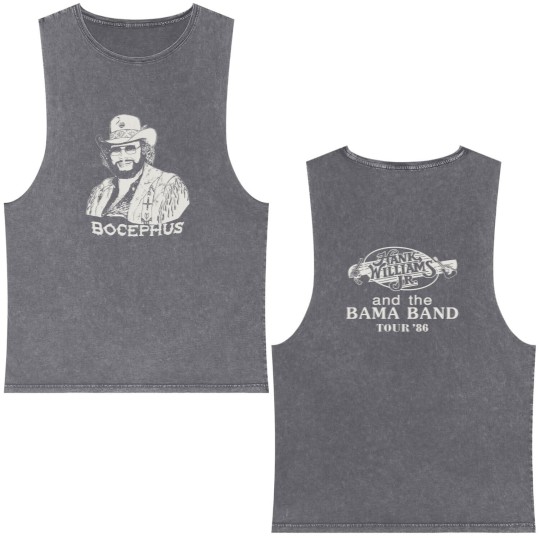 Discover Hank Williams Jr. Bocephus Tour Double Sided Mineral Wash Tank Tops Vintage Style Gift For Men Women