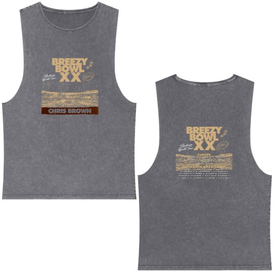 Discover Breezy Bowl XX Tour 2025 2 Sides Print Double Sided Mineral Wash Tank Tops, Comfort Colors 2025