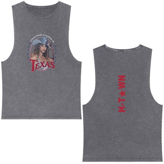 Discover Beyonce Cowboy Carter 2025 Houston, TX  reprint Double Sided Mineral Wash Tank Tops