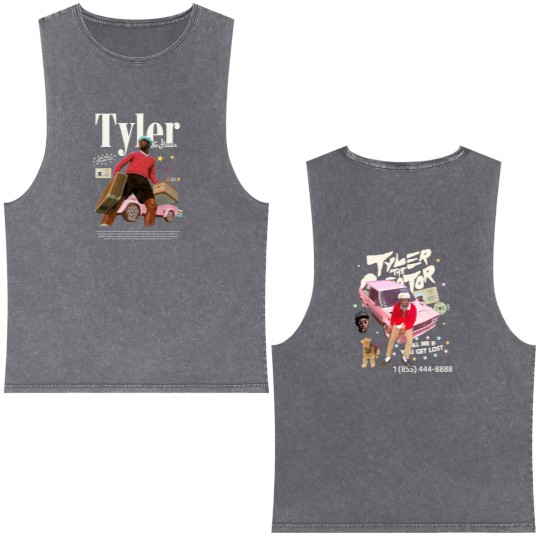 Discover Vintage Tyler the Creator Double Sided Mineral Wash Tank Tops, The Creator Rapper Hip Hop Double Sided Mineral Wash Tank Tops Double Sided Mineral Wash Tank Tops