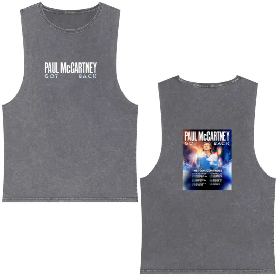 Discover P mccartney Got Back Tour 2025 North America Two Sided Double Sided Mineral Wash Tank Tops