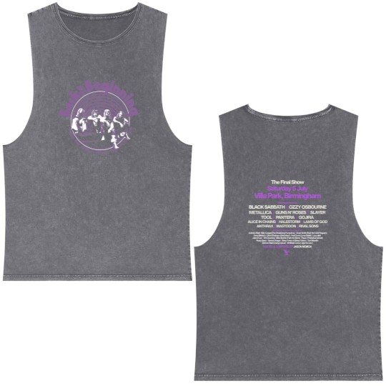 Discover Black Sabbath x Ozzy Final Show 2025 Villa Park Double Sided Mineral Wash Tank Tops Two Sided Double Sided Mineral Wash Tank Tops