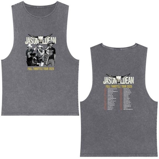 Discover Jason Aldean Country Music Double Sided Mineral Wash Tank Tops, Jason Aldean Full Throttle Tour 2025 Double Sided Mineral Wash Tank Tops, Jason Aldean Fan Double Sided Mineral Wash Tank Tops