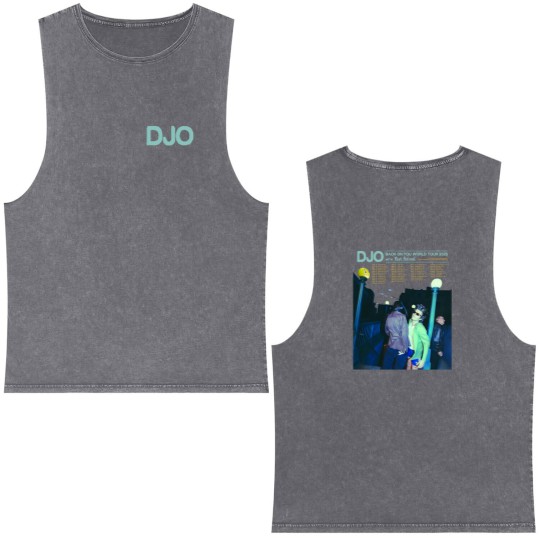 Discover Djo Back on You World Tour 2025 Double Sided Mineral Wash Tank Tops The Crux Album New 2025 Double Sided Mineral Wash Tank Tops