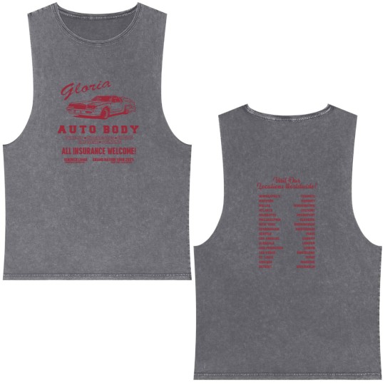 Discover Kendrick Lamar Gloria Auto Body Tour 2025 Worldwide Double Sided Mineral Wash Tank Tops