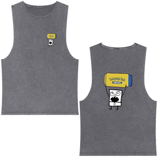 Discover Doodlebob Twisted Tea Double Sided Mineral Wash Tank Tops Funny Unisex Double Sided Mineral Wash Tank Tops  2 Side Double Sided Mineral Wash Tank Tops