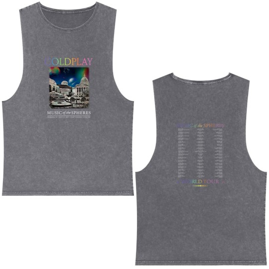 Discover Coldplay Madison Wisconsin Music Of The Spheres 2025 Tour On July 19 Double Sided Mineral Wash Tank Tops