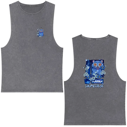 Discover 2025 Anime K-Pop Demon Hunters Derpy Tiger Double Sided Mineral Wash Tank Tops Men Women
