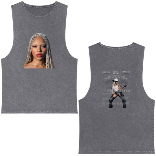 Discover Beyonce Cowboy Carter Tour Double Sided Mineral Wash Tank Tops