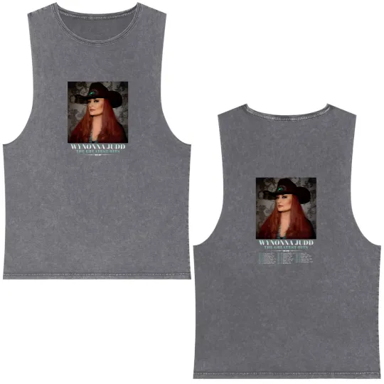 Discover Wynonna Judd The Greatest Hits Tour 2025 Double Sided Mineral Wash Tank Tops