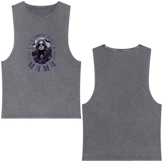 Discover Ozzy Osbourne 2025 Mama, I'm Coming Home Ozzy Osbourne Double Sided Mineral Wash Tank Tops, Black Sabbath