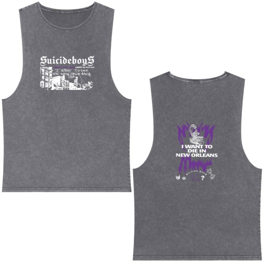 Discover Suicideboys Double Sided Mineral Wash Tank Tops, I Want To Die In New Orleans, Ruby Da Cherry Pullover