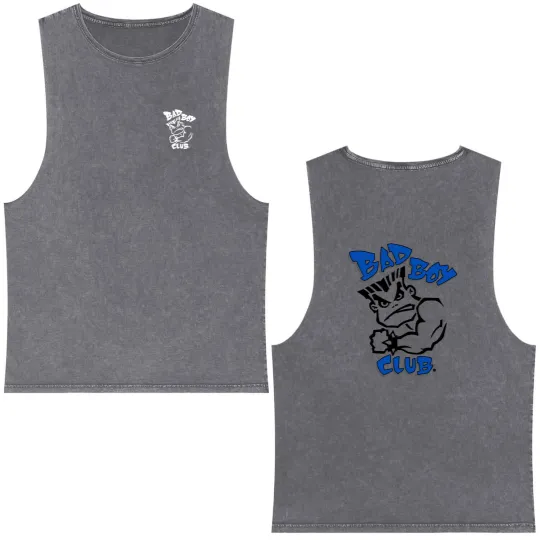 Discover Vintage BAD BOY CLUB Double Sided Mineral Wash Tank Tops