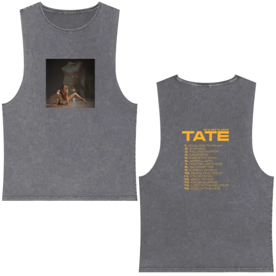 Discover two sides Double Sided Mineral Wash Tank Tops, Tate McRae-So Close To What Album Cover Double Sided Mineral Wash Tank Tops