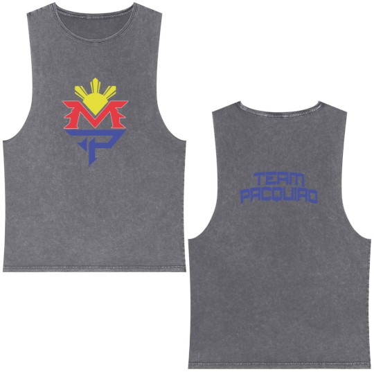Discover Classic Manny Pacquiao Graphic Front & Back Unisex Double Sided Mineral Wash Tank Tops
