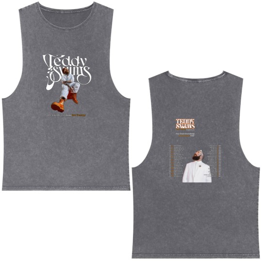 Discover Teddy Swims Tour 2025 All Size Unisex Double Sided Mineral Wash Tank Tops Gift For Him, For Her