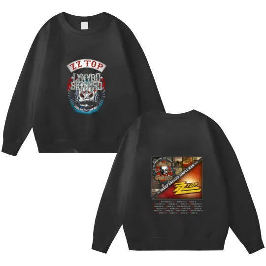 Discover Zz Top Lynyrd Skynyrd Logo The Sharp Dressed Simple Man 2023 Double Sided Sweatshirts