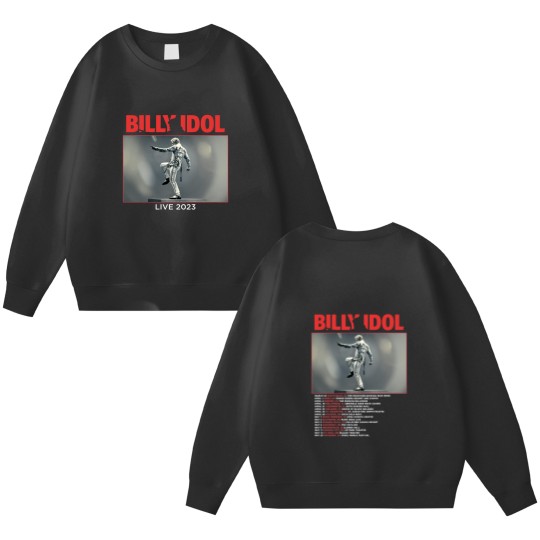 Discover Billy Idol Live Tour 2023 Double-Sided Sweatshirt