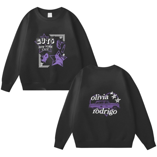 Discover Olivia Rodrigo Guts Double Sided Sweatshirts, Olivia Rodrigo Guts Tour Double Sided Sweatshirts