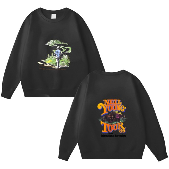 Discover Neil Young Tour 1985 Rock Music Concert Double Sided Sweatshirts, Vintage