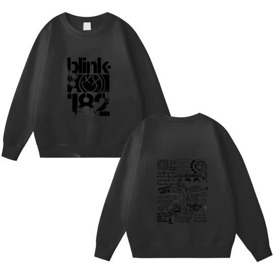 Discover Blink182 The World Tour 2023 Double Sided Sweatshirts, Blink Smile 182 Double Sided Sweatshirts, B182 Lyric Album Song