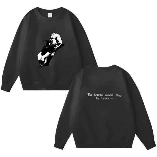 Discover Jerry Garcia Double Sided Sweatshirts. Jerry playing acoustic Guitar