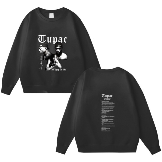 Discover Tupac Graphic Double Sided Sweatshirts Streetwear Rapper 2pac Double Sided Sweatshirts