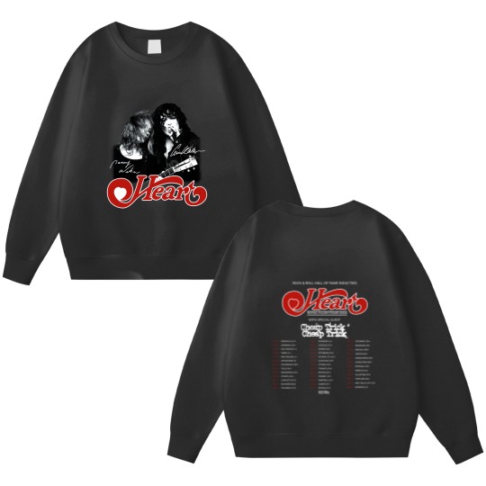 Discover 2024 Heart Band Royal Flush Tour Double Sided Sweatshirts, Rock Band Heart 2024 Tour Double Sided Sweatshirts