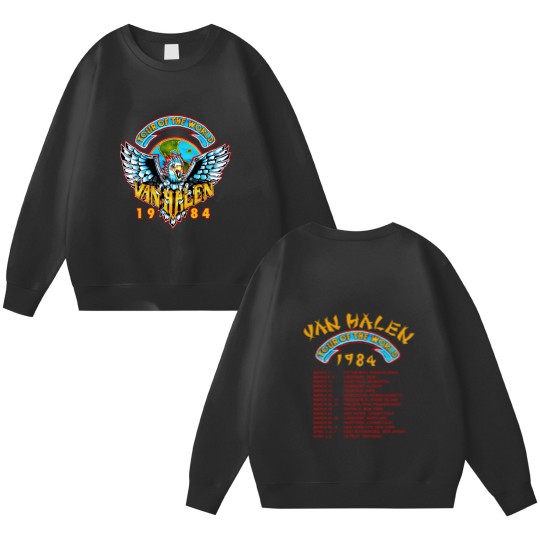 Discover Vintage 1984 World Tour Monsters of Rock van Double Sided Unisex Double Sided Sweatshirts