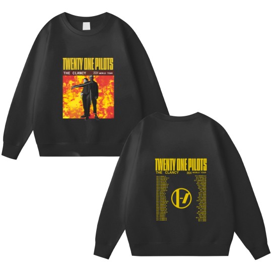 Discover Pilotss band 2024-2025 Clancy World Tour Double Sided with Dates Unisex Double Sided Sweatshirts