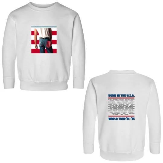 Discover Bruce Springsteen Born In The Usa World Tour ’84-’85 Bootleg Vintage Double Sided Sweatshirts