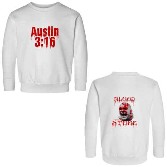 Discover Vintage Steve Austin1998 3 - 16 Blood From A Stone Double Sided Sweatshirts