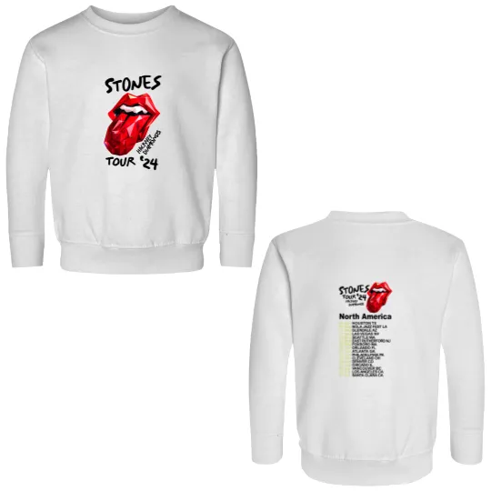 Discover 2024 Men Double Sided Sweatshirts Casual The Rolling Tour 2024 Stone Double Sided Sweatshirts