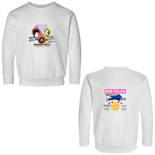 Discover Vintage 1986 Confessions Tour Double Sided Sweatshirts Jerry Garcia Bob Dylan' Tom Petty' Double Sided Sweatshirts