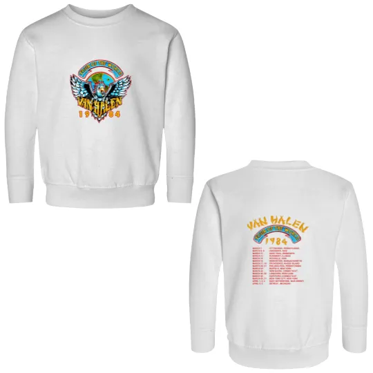 Discover Vintage 1984 World Tour Monsters of Rock van Double Sided Unisex Double Sided Sweatshirts