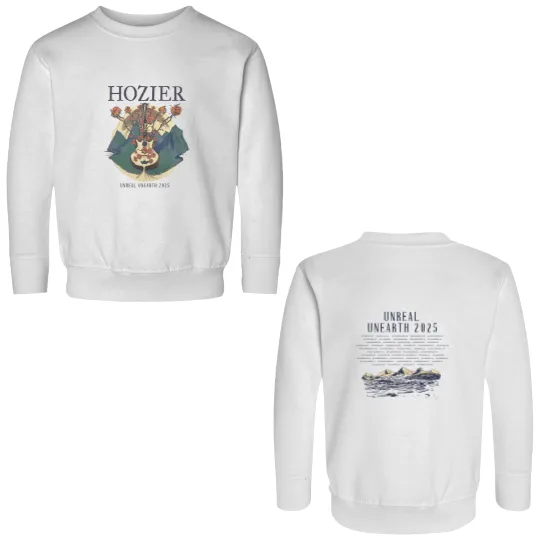 Discover Unreal Unearth 2025 Guitar Tour Double Sided Sweatshirts - Hozier Double Sided Sweatshirts