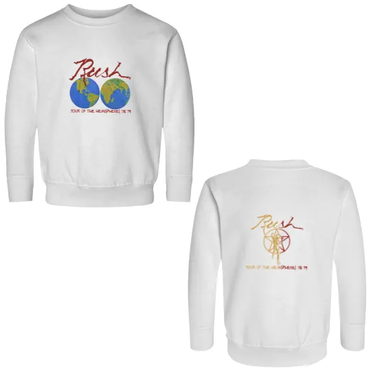 Discover Vintage 70s RUSH Tour of the Hemispheres Concert Double Sided Sweatshirts