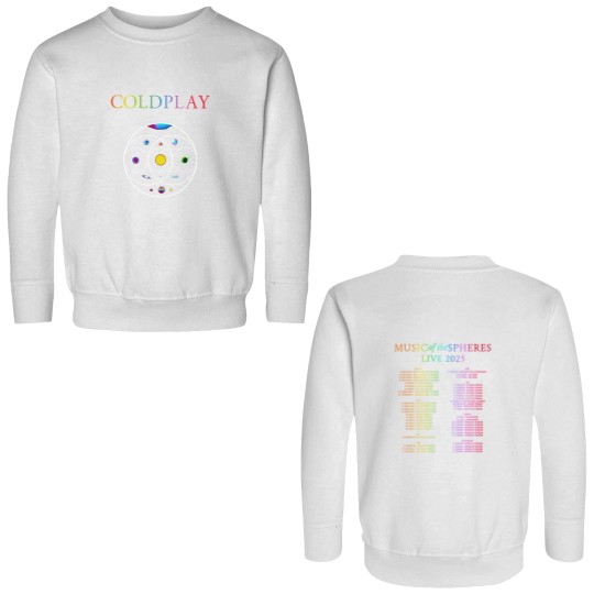 Discover Coldplay Music Of The Spheres Live 2025 Tour Merch Two Sides Unisex Double Sided Sweatshirts