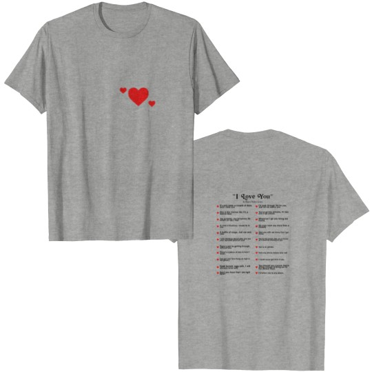 Discover Eu te amo nas letras de Harry camisetas dupla face