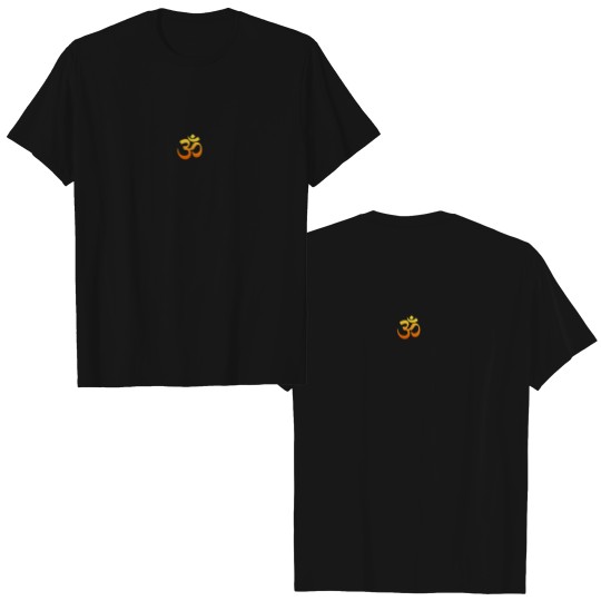 Discover Yoga Om Mantra Symbol Double Sided Gold Sun Mens Double Sided T Shirts