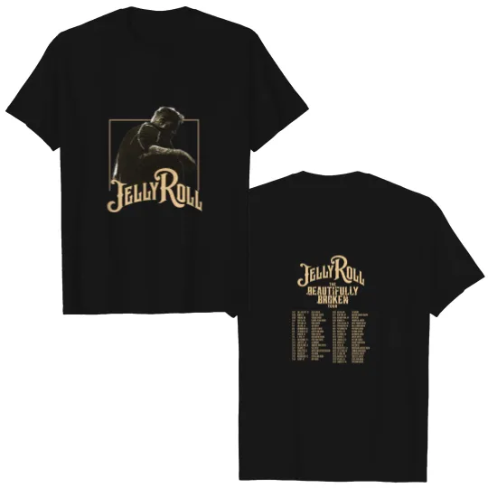 Discover Vintage Jelly Roll The Beautifully Broken Tour 2024 Double Sided T Shirts