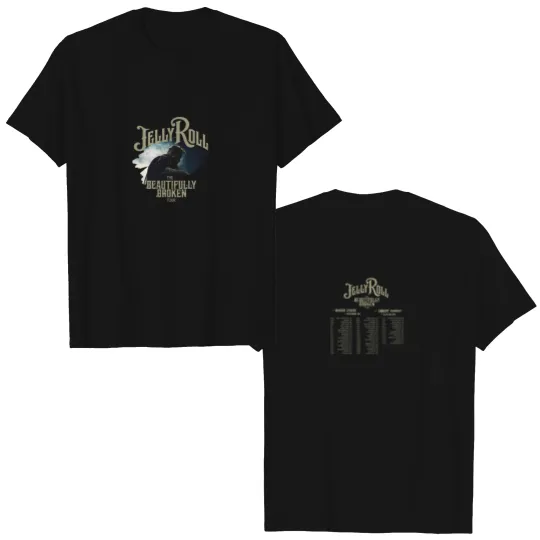Discover Jelly Roll Double Sided T Shirts The Beautifully Broken Tour 2024 - Fan Inspired Jelly Roll Tour Double Sided T Shirts